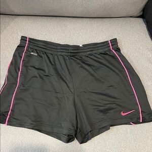 Nike Women's Athletic Shorts Charcoal Gray with Pink Trim